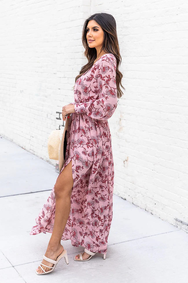 My Dearest Darling Pink Floral Maxi Dress | Pink Lily