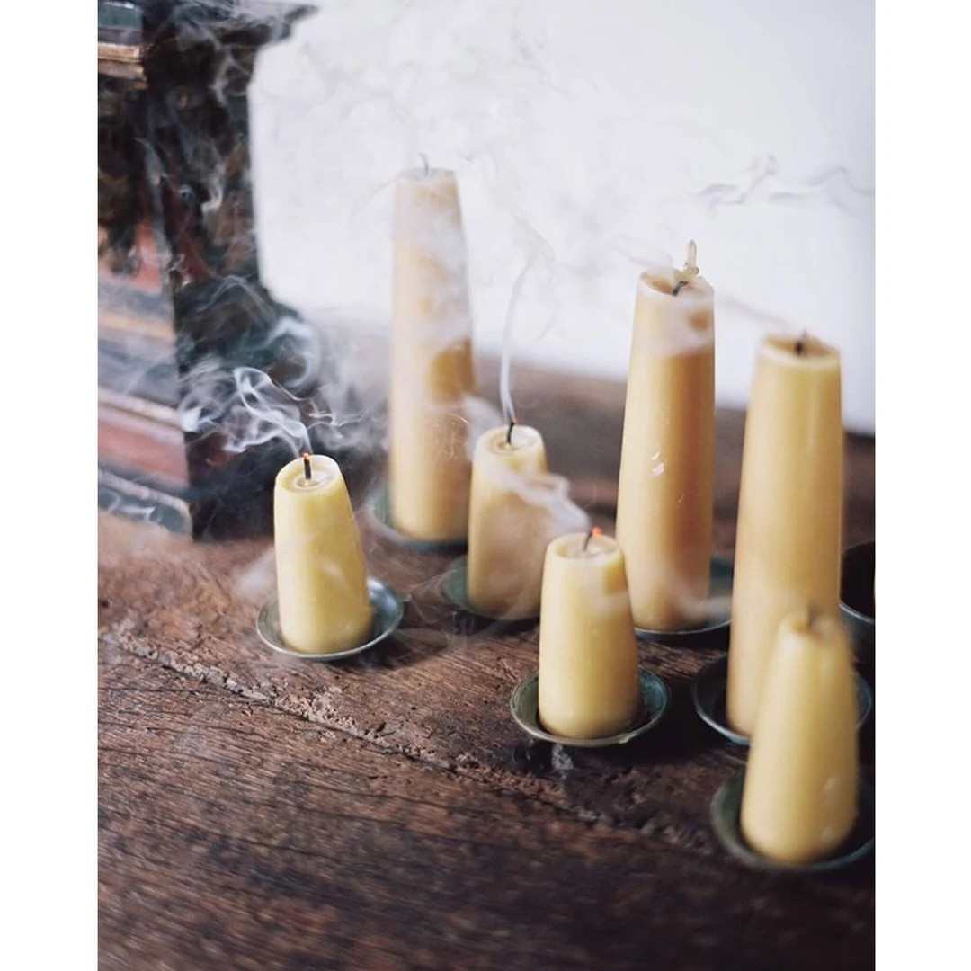 British Beeswax Stubby Candles, Pair, Pillar Candles, Hand Dipped, Made in the U.K. - Etsy UK | Etsy (US)