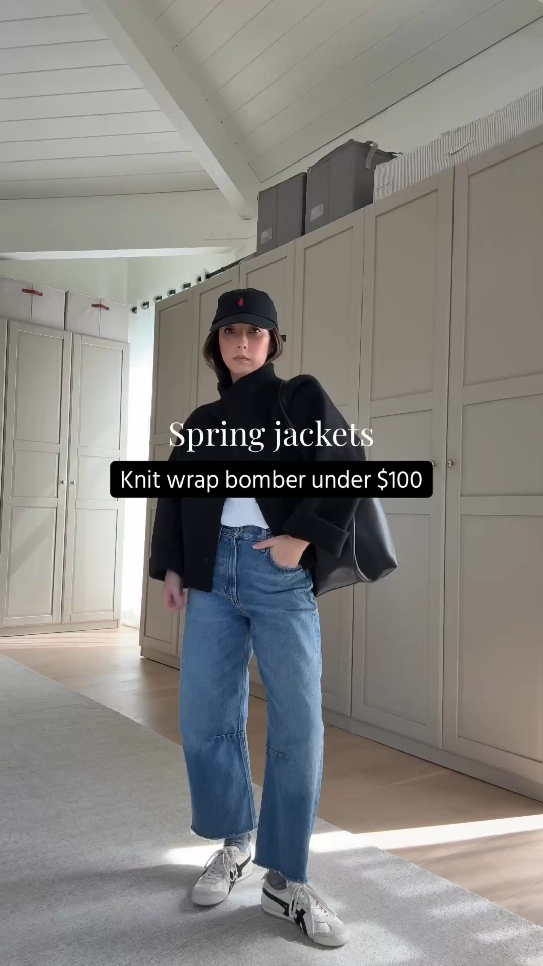 Spring Jackets: Zara Knit Wrap Bomber. I'm obsessed with this! Feels like a blanket. Love the interesting shape and the high collar. 

Zara jacket Small
Madewell tee xs
Citizens of Humanity Miro jeans 24 - size down, cut theme
Madewell socks - old
Onitsuka Tiger sneakers 4 mens - run a half size big
Mansur Gavriel tote
Polo Ralph Lauren hat
Quince earrings
Dorsey James necklace 15"

Spring outfits, spring style, petite style, spring jackets

#LTKPetite #LTKmomlife #LTKootd