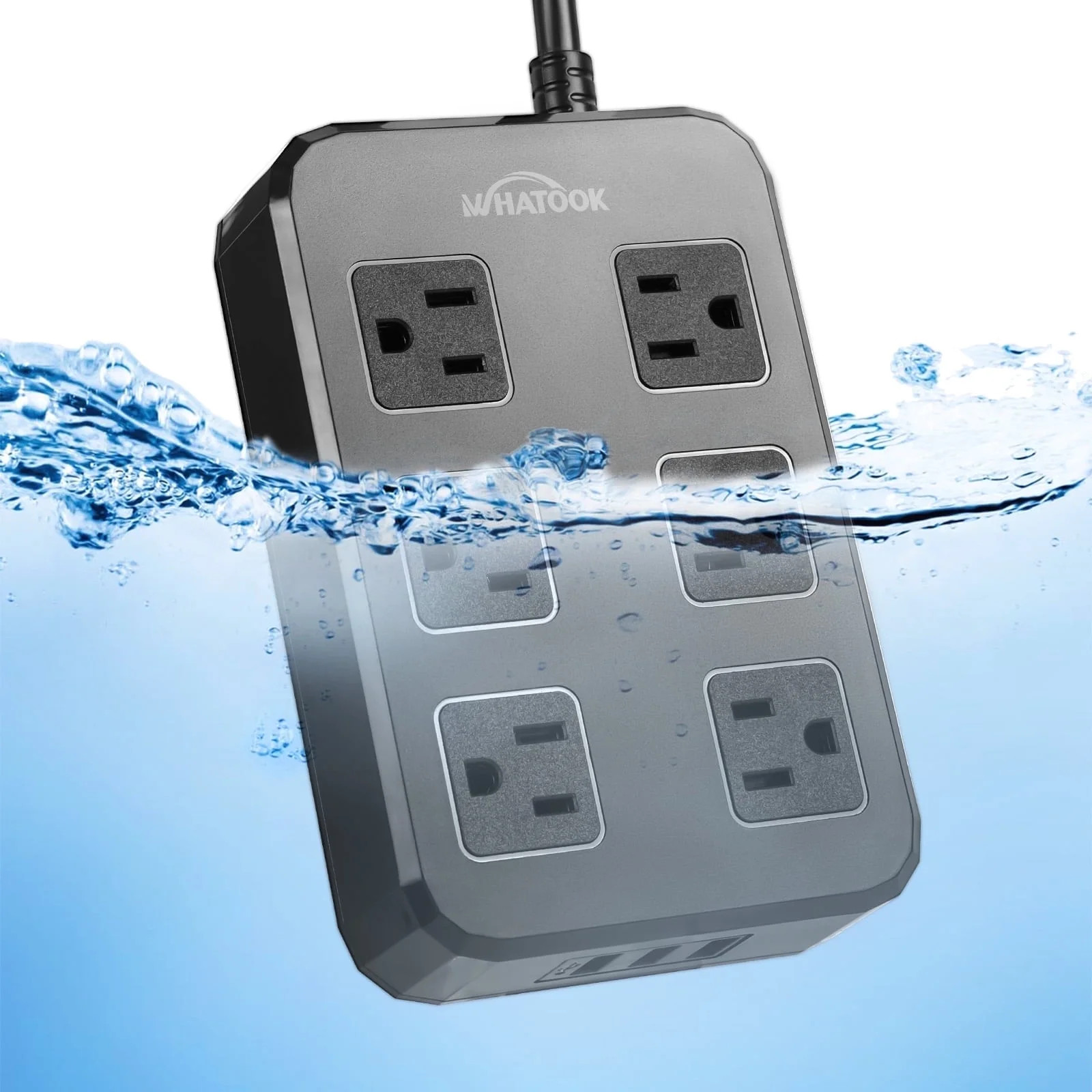 Outdoor Power Strip with 3 USB Ports - IPX6 Waterproof 6-Outlet Surge Protector, 6FT Heavy Duty E... | Walmart (US)