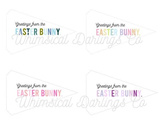 Greetings From the Easter Bunny Pennant Flag Printable // | Etsy | Etsy (US)