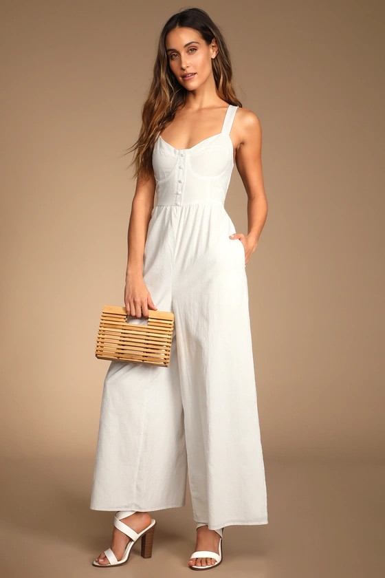 Fresh for Spring White Wide-Leg Jumpsuit | Lulus (US)
