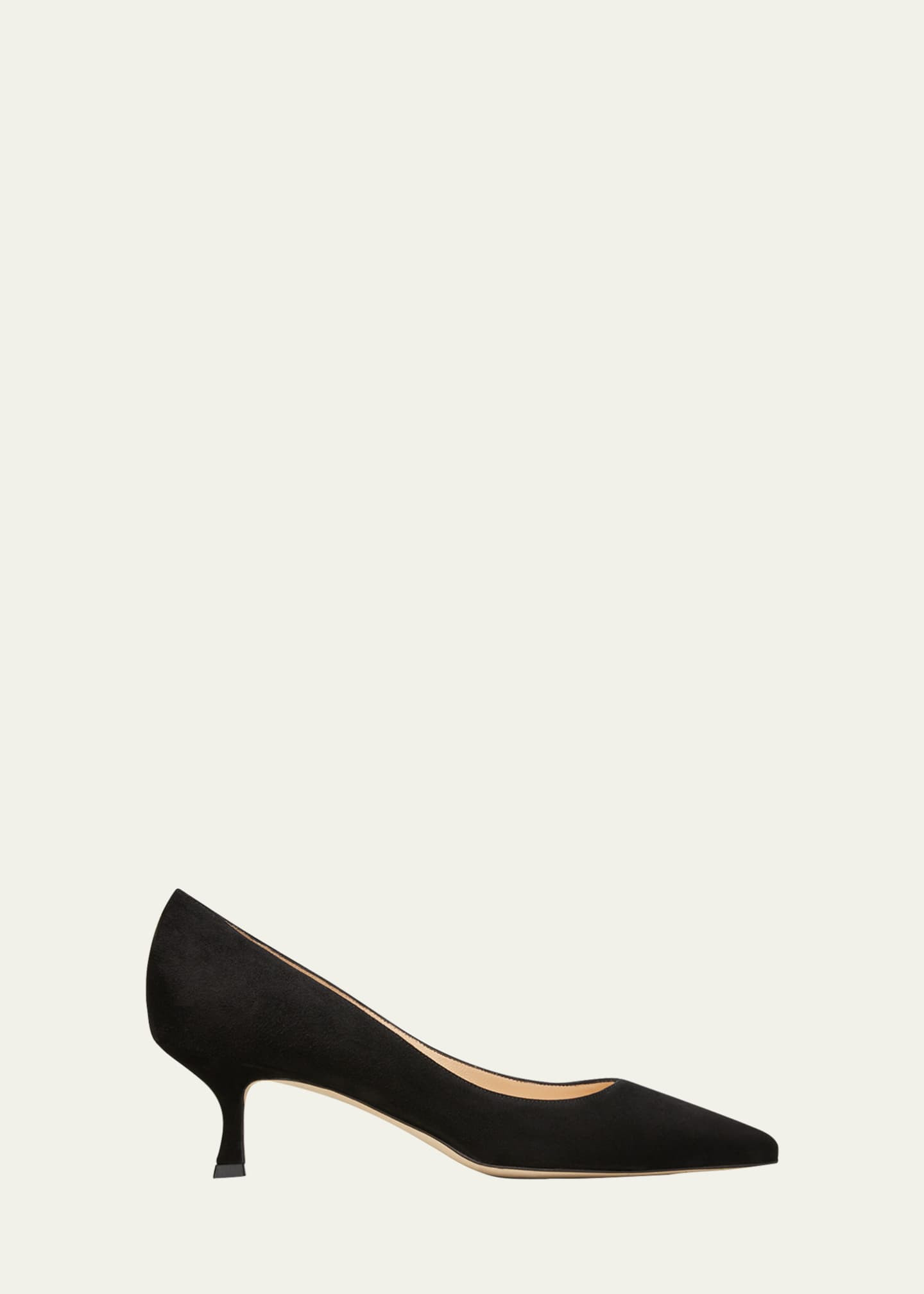 Manolo Blahnik Srila Suede Low-Heel Pump | Bergdorf Goodman