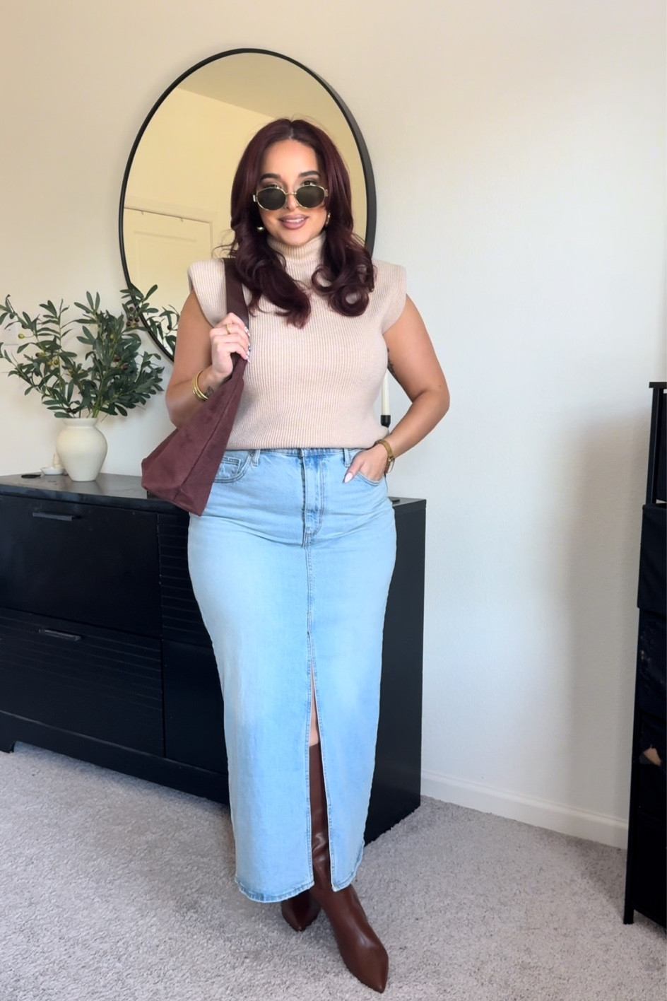 Denim skirt: XL | top: L 