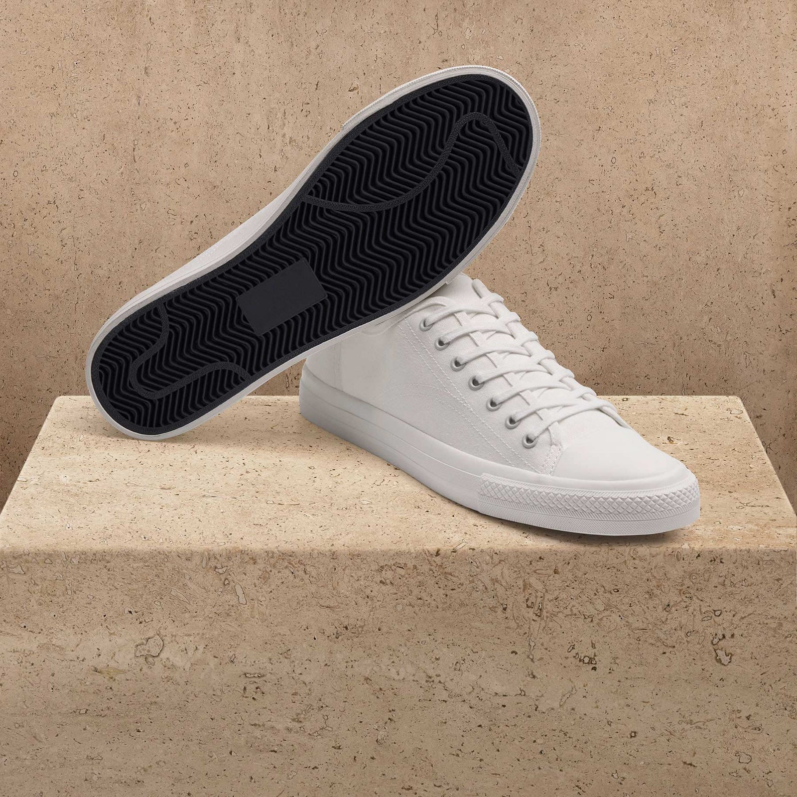 Men's Cotton Canvas Low Top Sneaker - White | James Perse Los Angeles | James Perse (US)