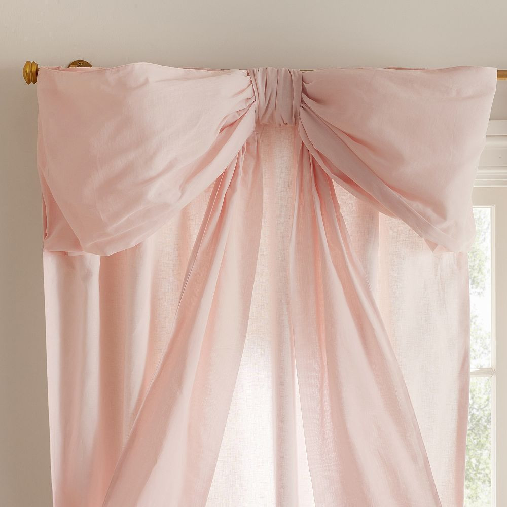 LoveShackFancy Oversized Bow Light-Filtering Curtain | Pottery Barn Teen