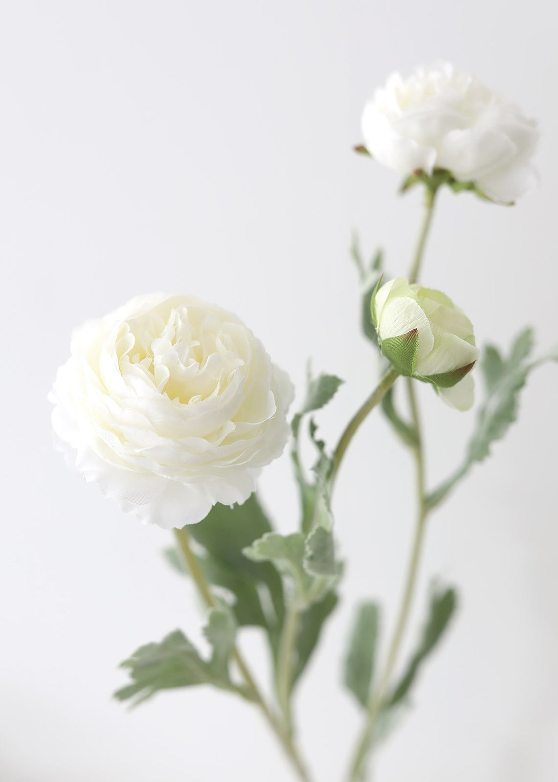 White Ranunculus Fake Flowers - 21" Tall | Afloral (US)