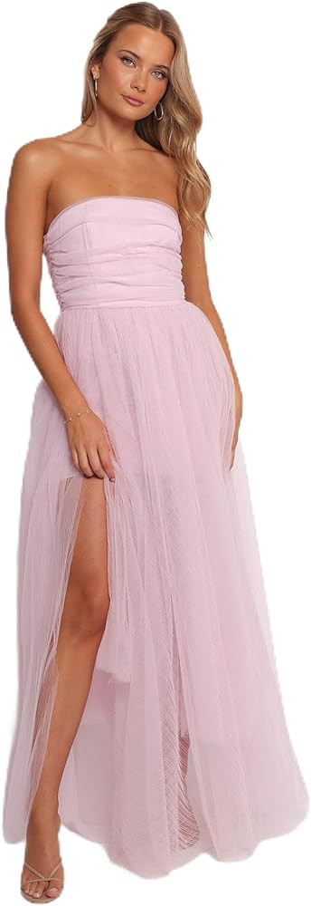 Petal & Pup Womens Anabella-Strapless-Maxi-Dress-Pale-Pink | Amazon (US)
