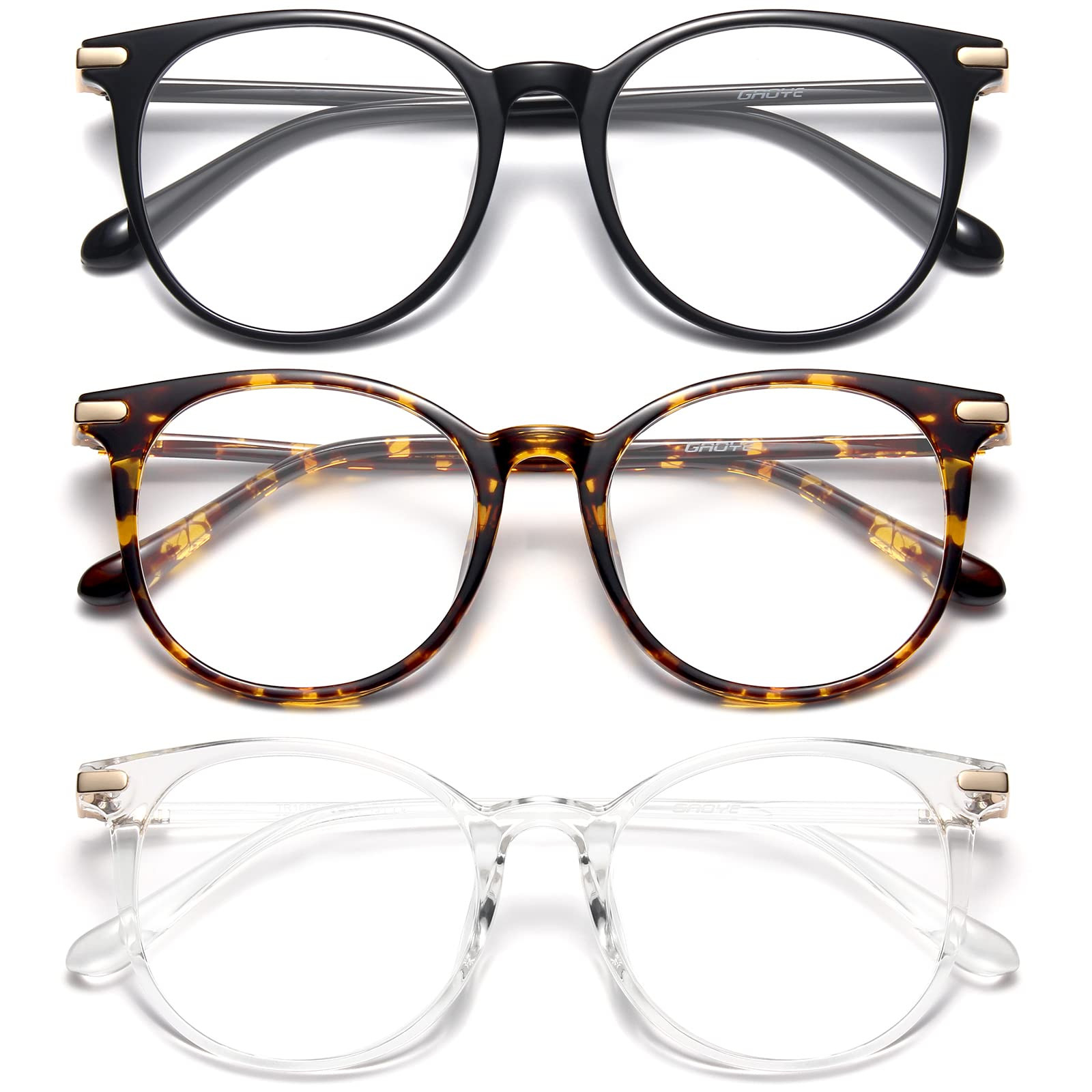 Gaoye Blue Light Blocking Glasses, Retro Round Eyewear Frame Anti Eyestrain Computer Glasses for ... | Amazon (US)