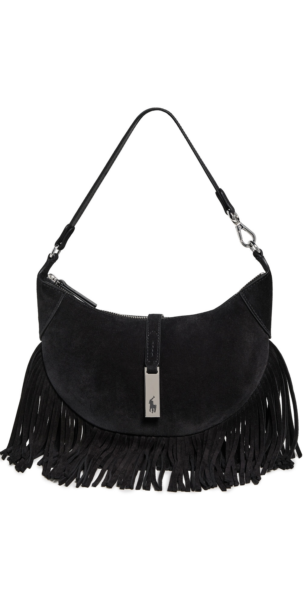 Polo Ralph Lauren Suede Fringe Shoulder Bag Black One Size | Shopbop
