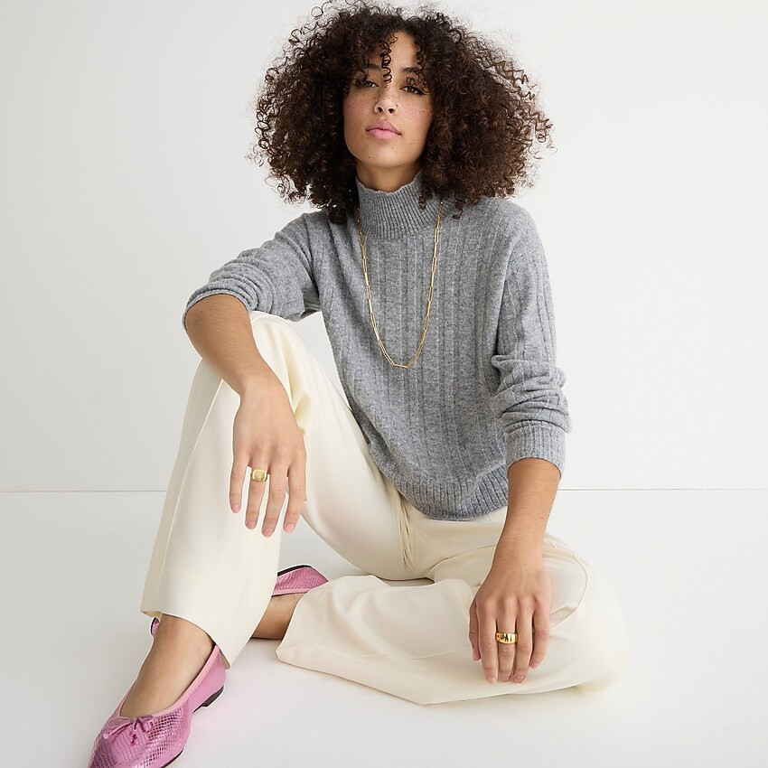 Ribbed mockneck sweater in Supersoft yarn | J. Crew US