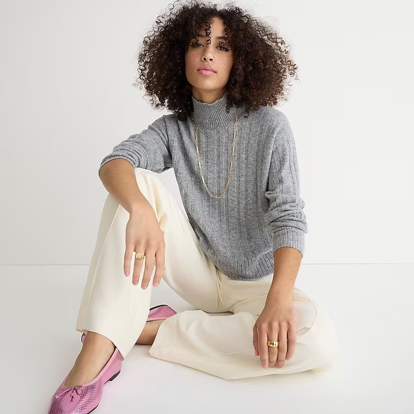 Ribbed mockneck sweater in Supersoft yarn | J.Crew US