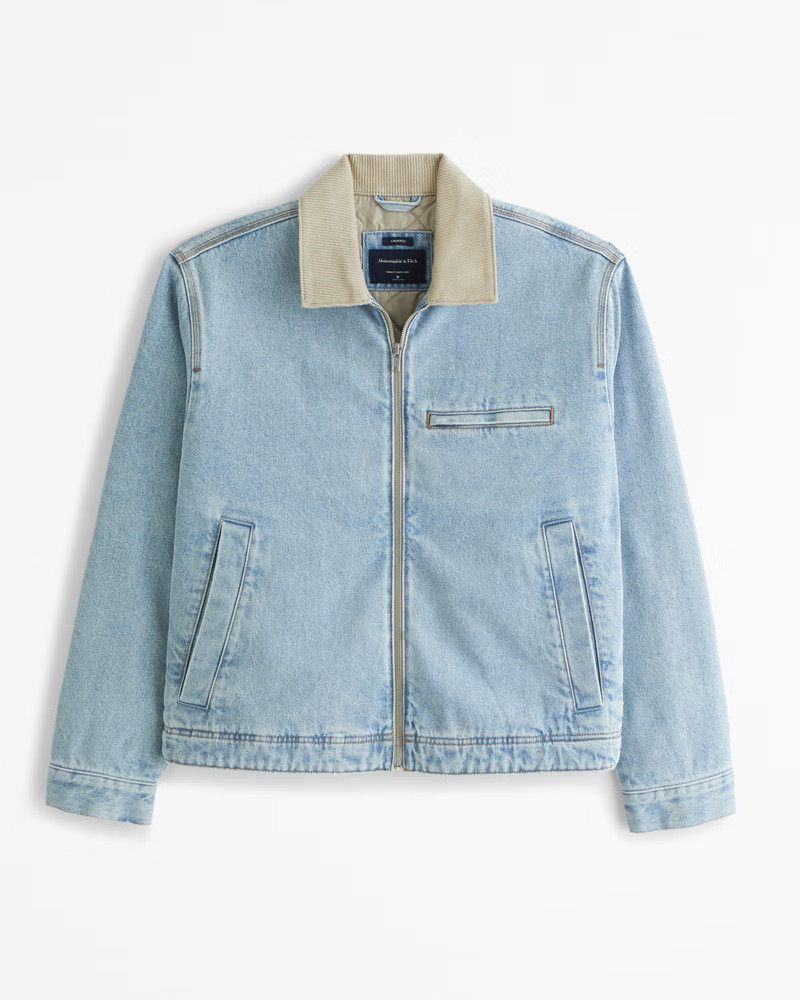 Men's Cropped Zip Workwear Jacket | Men's Coats & Jackets | Abercrombie.com | Abercrombie & Fitch (US)