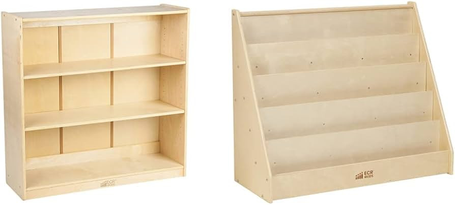 ECR4Kids Classic Bookcase, 36in, Adjustable Bookshelf, 36in, Natural & Single-Sided Book Display,... | Amazon (US)