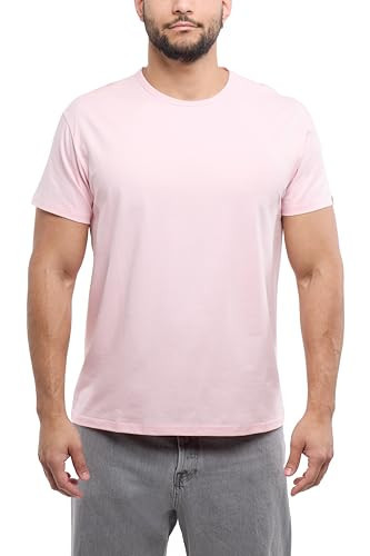 X RAY Mens Crew Neck T Shirts, Soft Cotton Slim Fit Short Sleeve Stretch Crewneck Basic Tees for Men, Baby Pink, X-Large | Amazon (US)