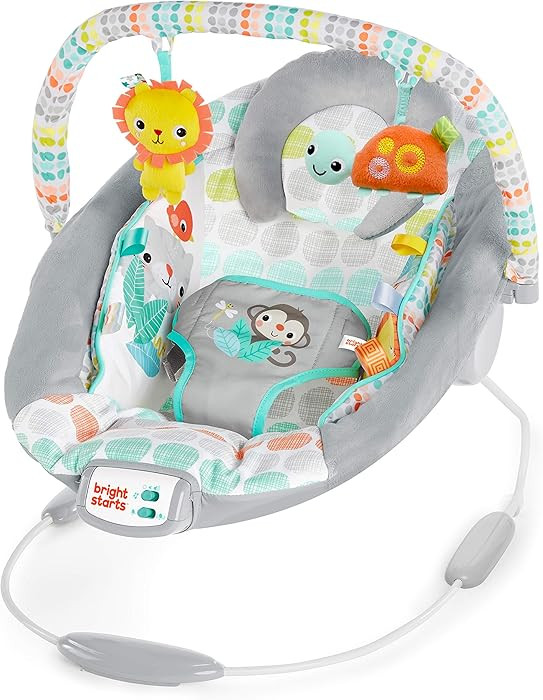 Bright Starts Comfy Baby Bouncer Soothing Vibrations Infant Seat - Taggies, Music, Removable -Toy... | Amazon (US)