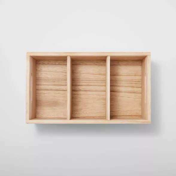 3 Compartment Light Wood Crate - Brightroom™ | Target