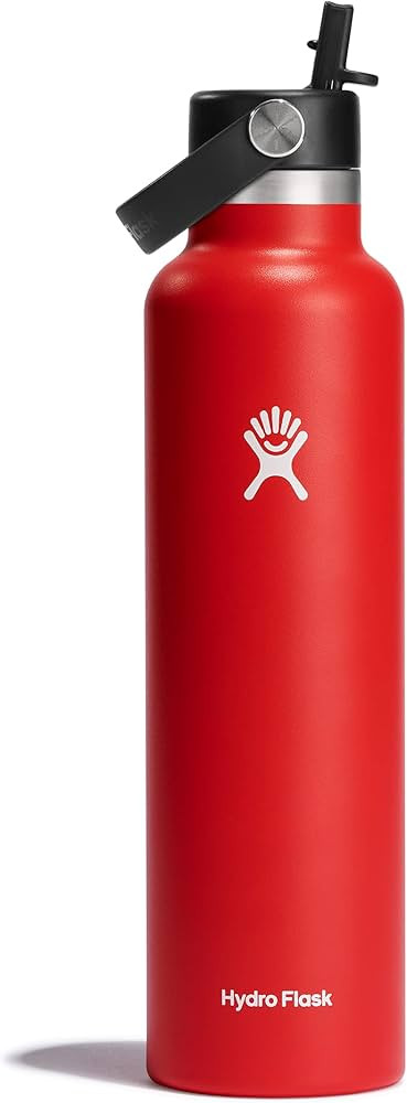 Hydro Flask 24 Oz Stainless Steel Standard Water Mouth Bottle with Flex Straw Cap and Double-Wall... | Amazon (US)