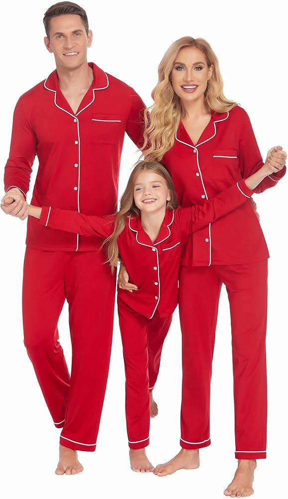 Ekouaer Christmas Family Matching Pajamas Long Sleeve Couple Pj Set Festival Party Sleepwear with... | Amazon (US)