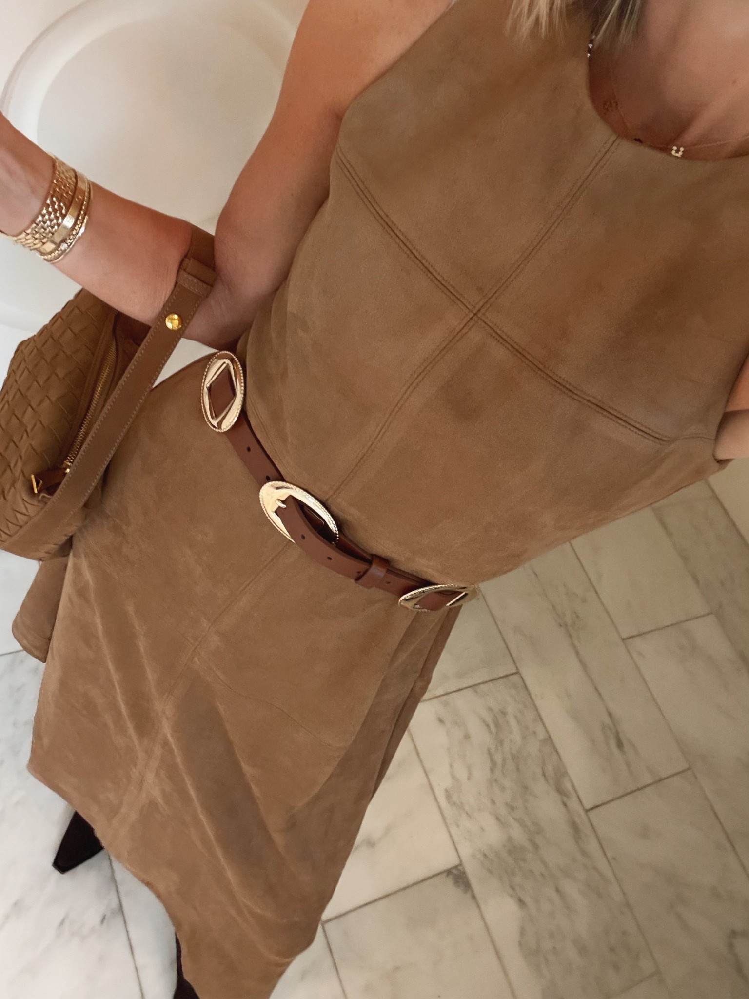 Obsessed with this stunning suede dress. I'm wearing size xs fits tts