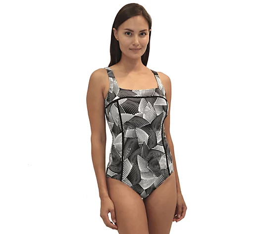 Fit 4 U D's & E's Square-Neck Swim Tank with Keyhole Back | QVC