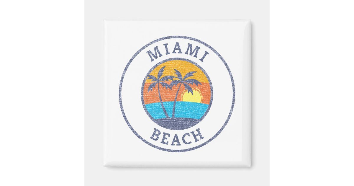 Miami Beach, Florida Faded Classic Style Magnet | Zazzle | Zazzle