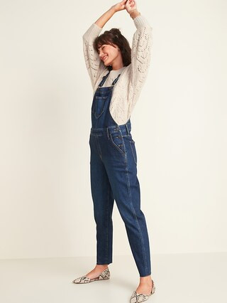 Straight Dark-Wash Jean Overalls for Women | Old Navy (US)