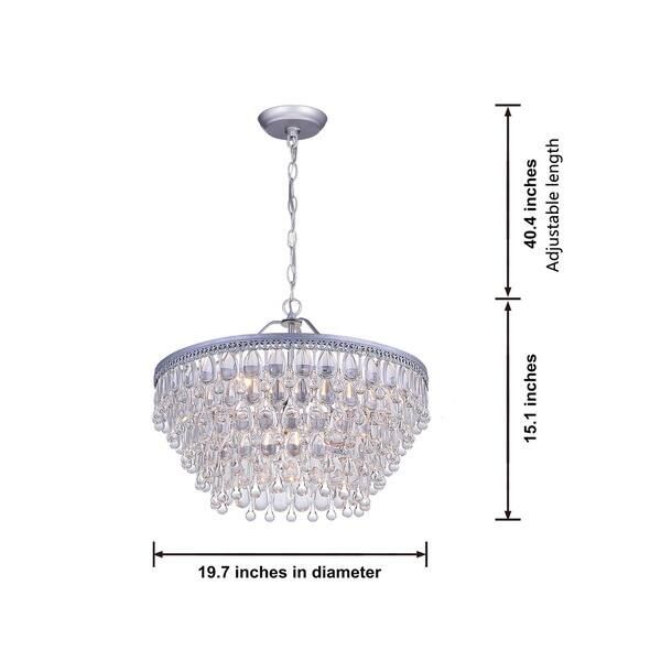 Silver Orchid Crystal 6-light Chandelier with Clear Teardrop Beads | Bed Bath & Beyond
