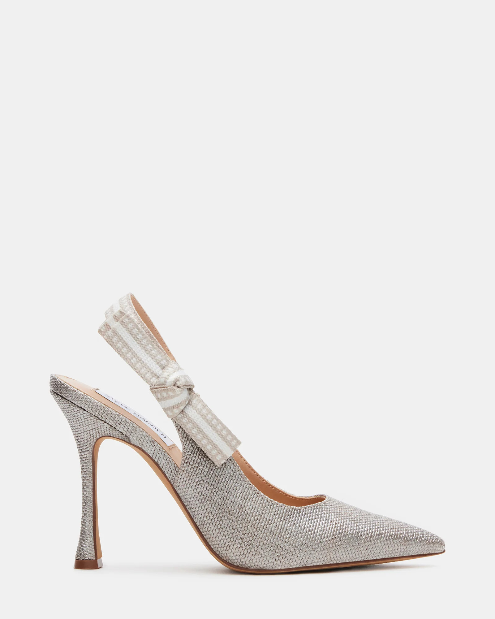BRI Silver Glitter Slingback Pump Heel | Women's Heels | Steve Madden (US)