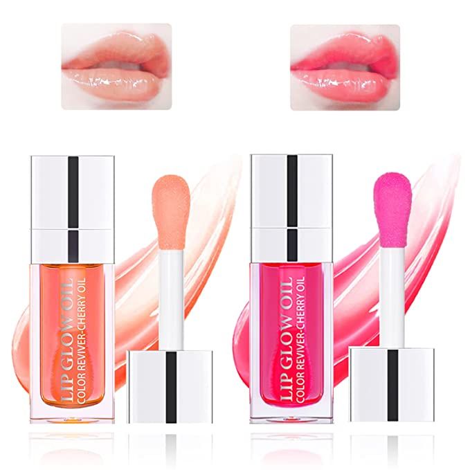HOSAILY 2 Colors Plumping Lip Oil, Hydrating Lip Gloss Transparent Toot Lip Balm Lip Grow Oil Tin... | Amazon (US)