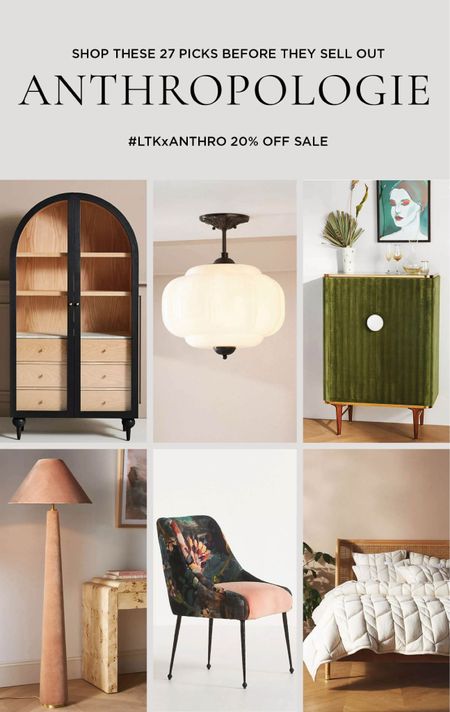Shop these top Anthro Living home decor and furniture picks. Get 20% off this modern arch display cabinet, velvet bar cabinet, pink floor lamp, velvet floral dining chairs, cable knit coverlet for you bed, Art Deco ceiling light, and more all during the Anthropologie sale. #LTKxAnthro 

#LTKxAnthro #LTKhome #LTKsalealert
