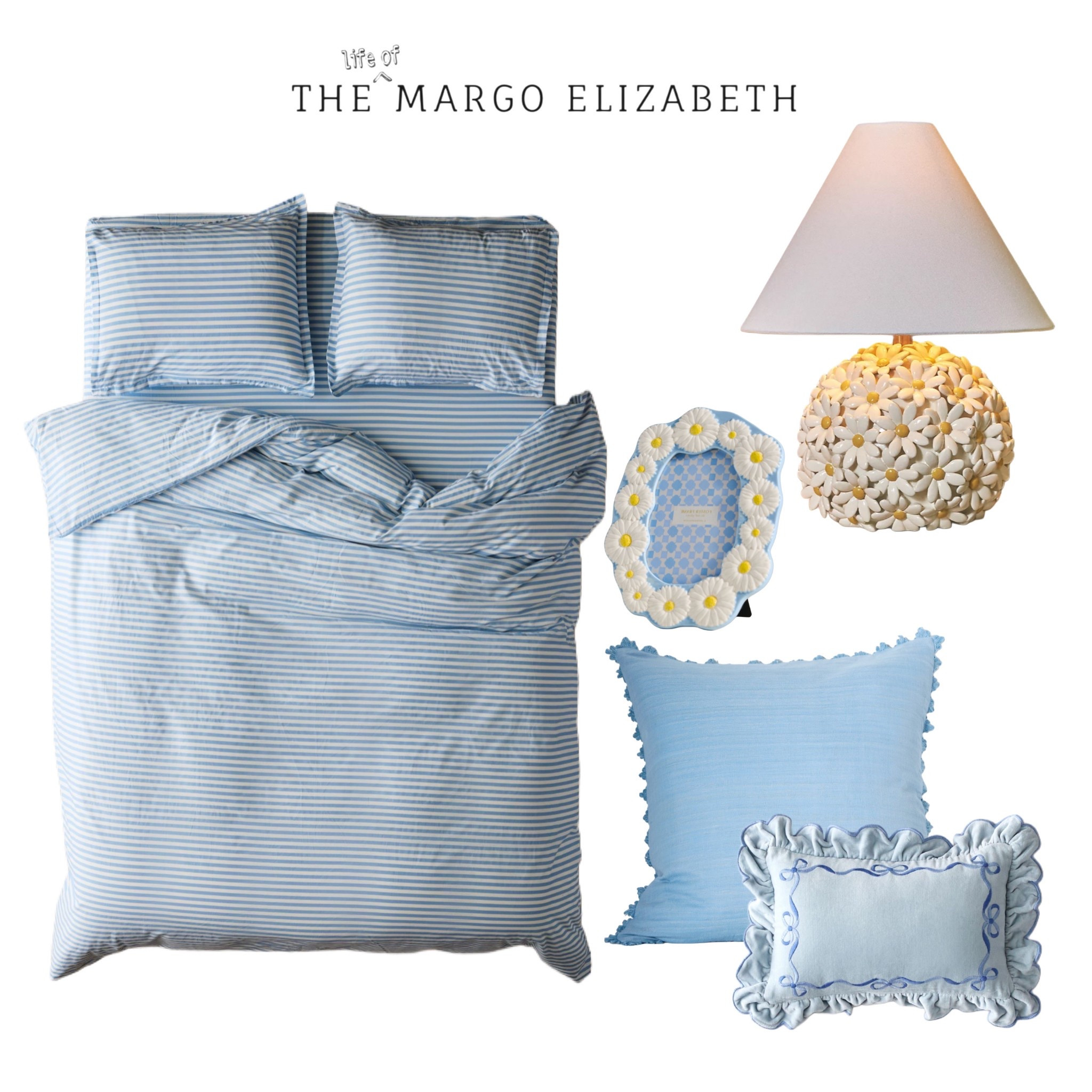 Ocean Blues & Daisy Hues 🌼🌊

Loving this blue bedding perfect for a spring room refresh! 
The daisy lamp and picture frame bring this spring update together - perfect for any flower lover, Easter decor or room you’re looking to make just a little more lovely!

#LTKHome