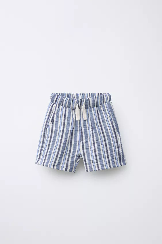 STRIPED TEXTURE SHORTS | Zara US