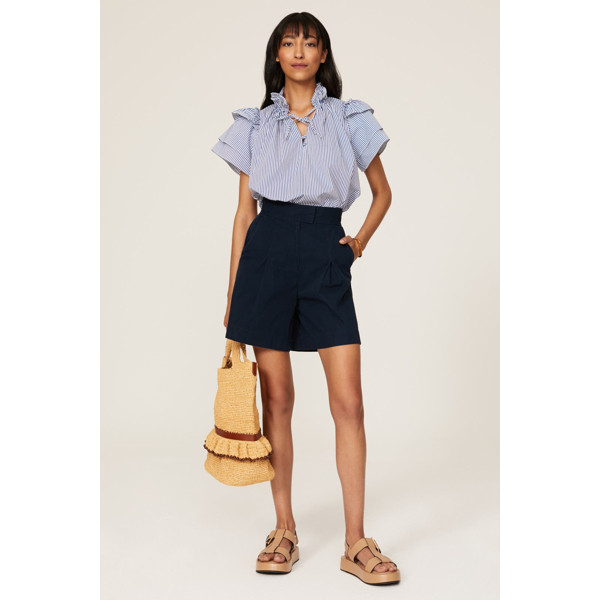 Hunter Bell Millie Top blue-print | Rent the Runway