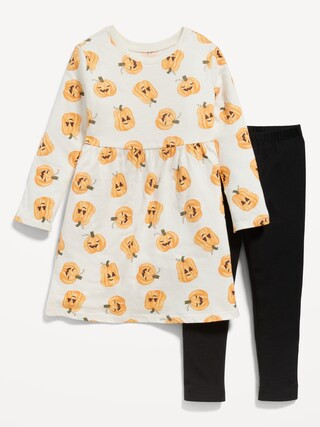 Long-Sleeve Dress &amp; Leggings Set for Toddler Girls | Old Navy (US)