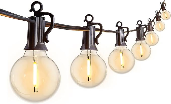 Outdoor String Lights 25 Feet G40 Globe LED Patio Lights with 13 Edison Plastic Bulbs(1 Spare), W... | Amazon (US)