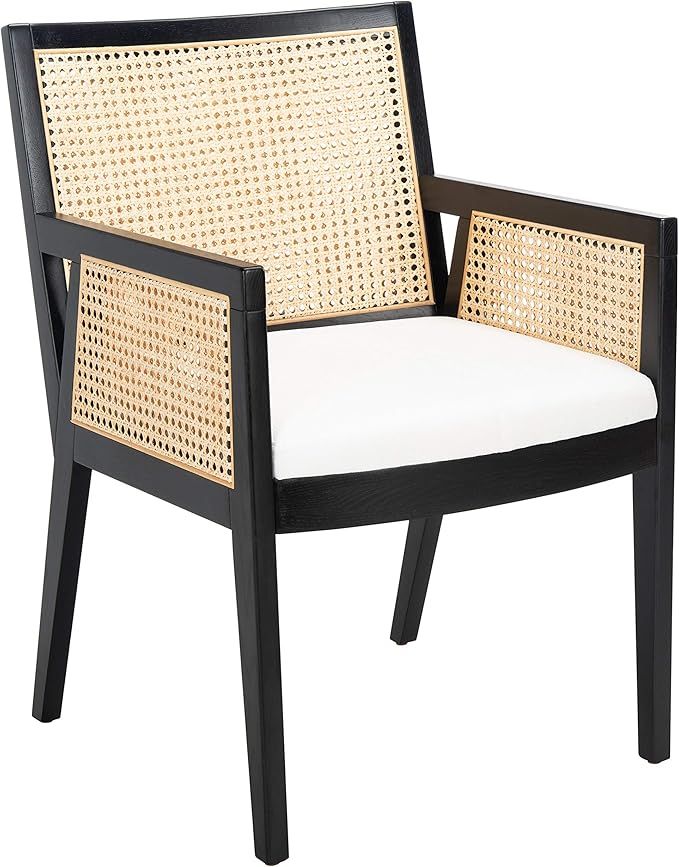 Safavieh Couture Home Collection Malik Black and Natural Rattan Dining Chair | Amazon (US)