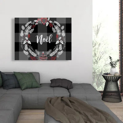 Christmas Wreath - Livingroom Pattern Canvas for Home Decor | Wayfair North America