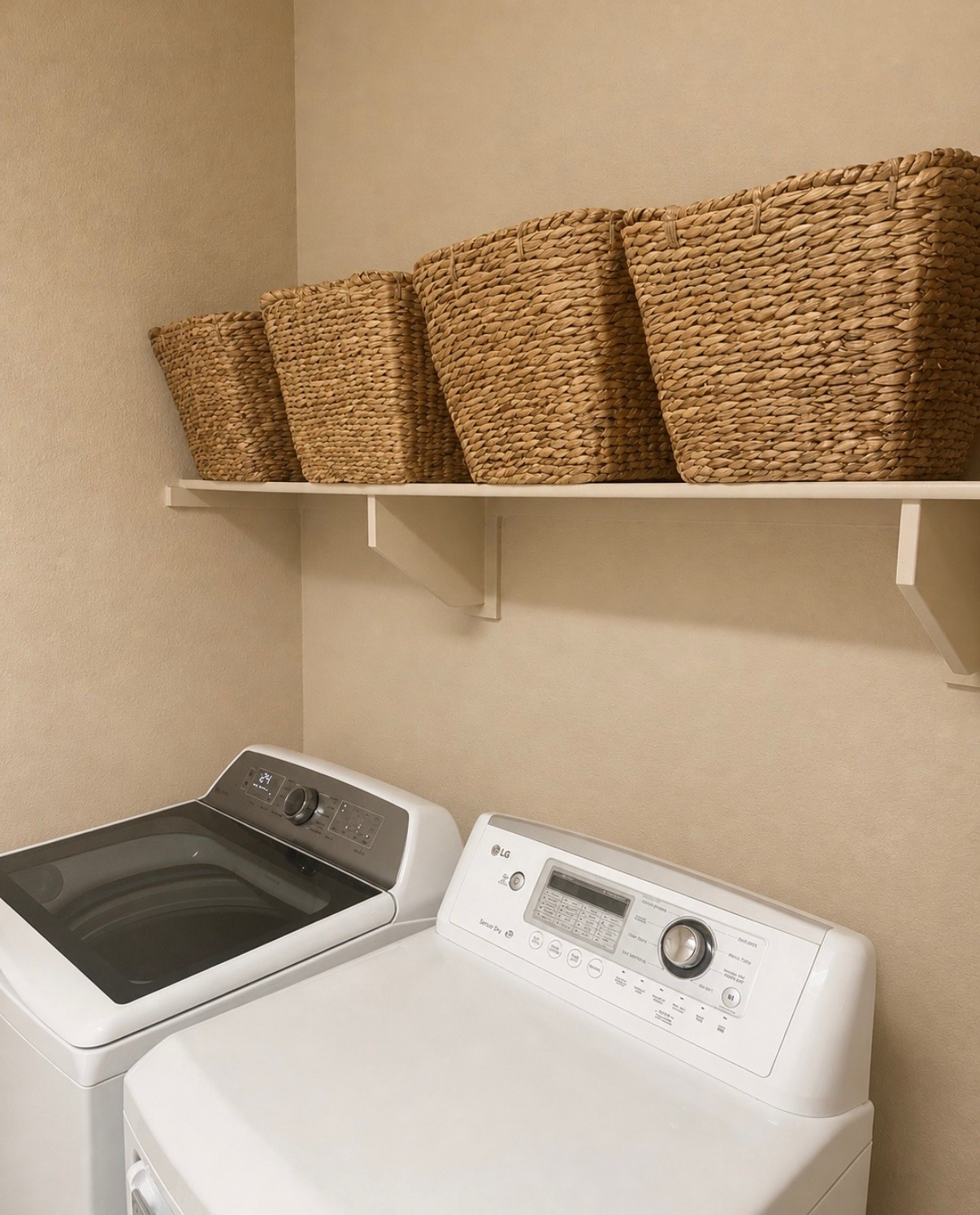 ✨ just started working on a laundry room makeover and my new washer is currently on sale for $697 (normally $949) 🙌

honestly super impressed with it so far

✔ 5 cu. ft. capacity  
✔ smart + WiFi enabled  
✔ stainless steel drum  
✔ quick wash, bulky, towel + sanitize cycles  
✔ and it even has a specific spot for pods + detergent which I didn’t know I needed until now 😂

definitely feels like such an upgrade already

also grabbed these large storage baskets for the space 🤍 they’re back down to $12 each right now and come as a set of 2

perfect for laundry rooms, closets, blankets, toys + extra storage

see them + more pieces I’m eyeing for the laundry room makeover 🤍

#LTKmomlife #LTKmorningroutine #LTKMothersDay