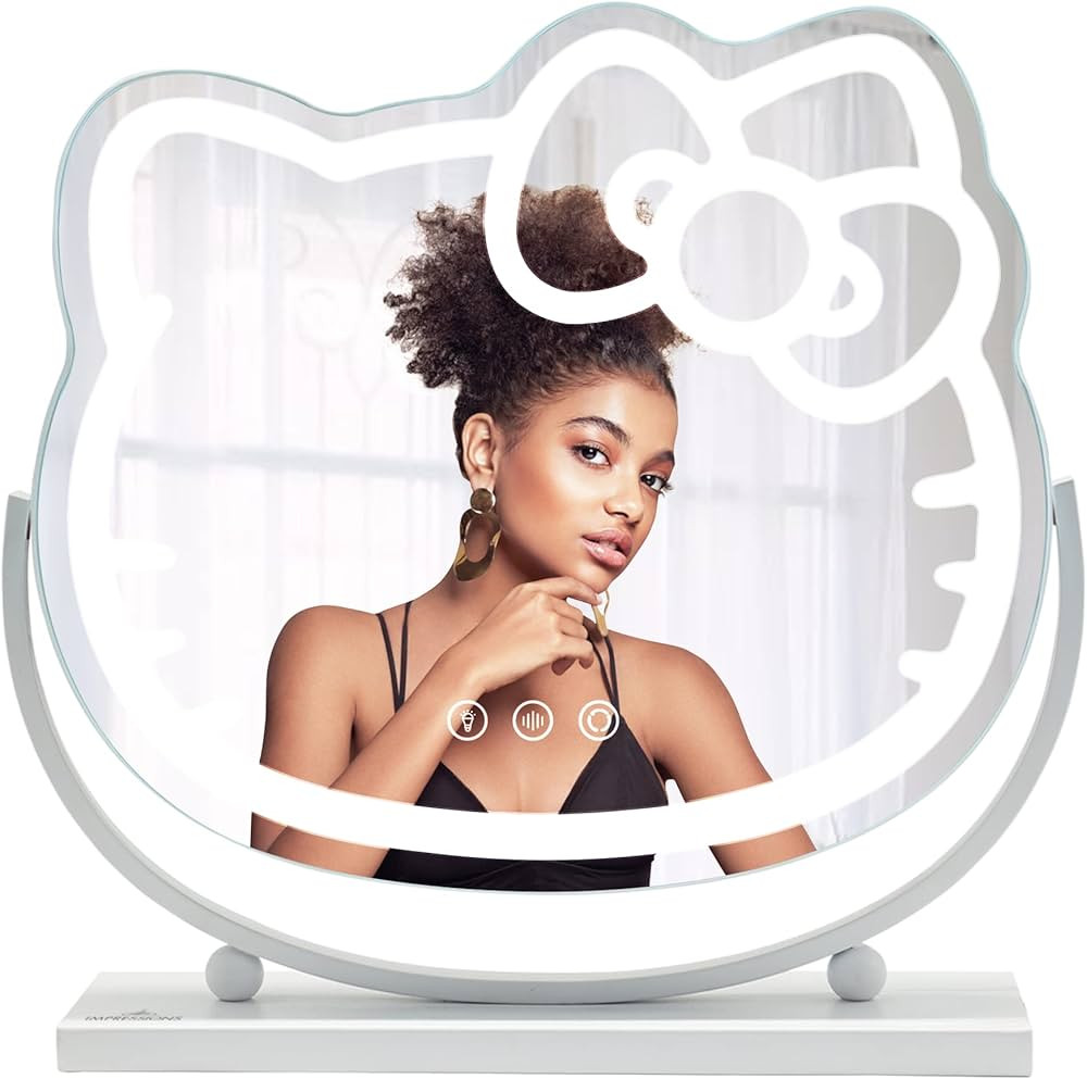 Impressions Vanity Hello Kitty Kawaii Desk Mirror with Lights and Adjustable Tilt, Multi Color Ch... | Amazon (US)