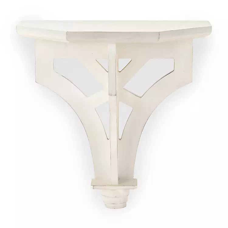 White Carved Wood Wall Shelf | Kirklands Home | Kirklands