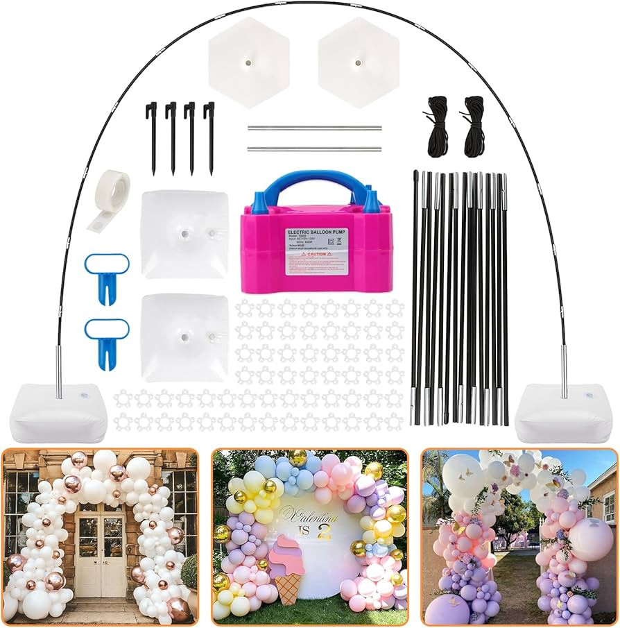 RUBFAC Balloon Arch Kit and Balloon Pump, 10Ft Wide Adjustable Balloon Arch Stand for Floor Frame... | Amazon (US)