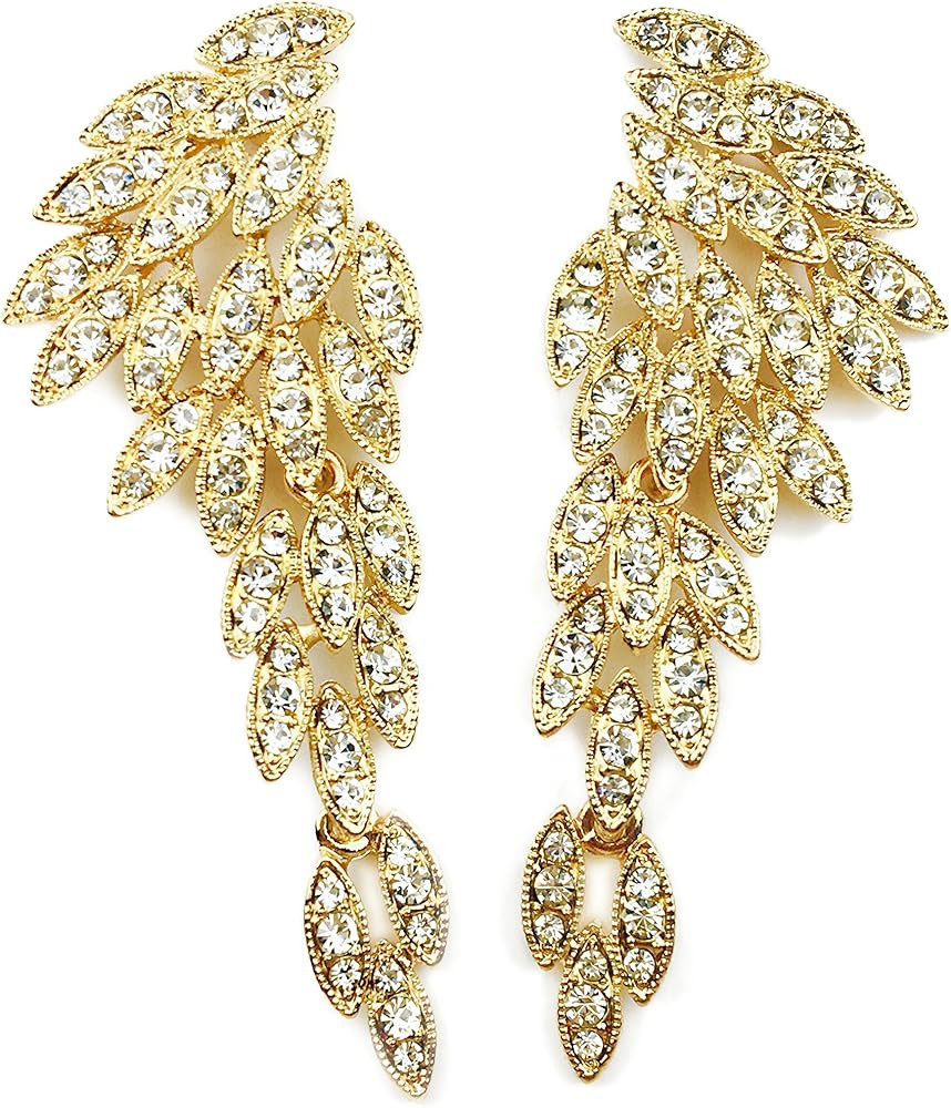 Art Deco 1920's Great Gatsby Angel Wings Eagle Wings Gothic Earrings Rhinestone Retro Statement E... | Amazon (US)