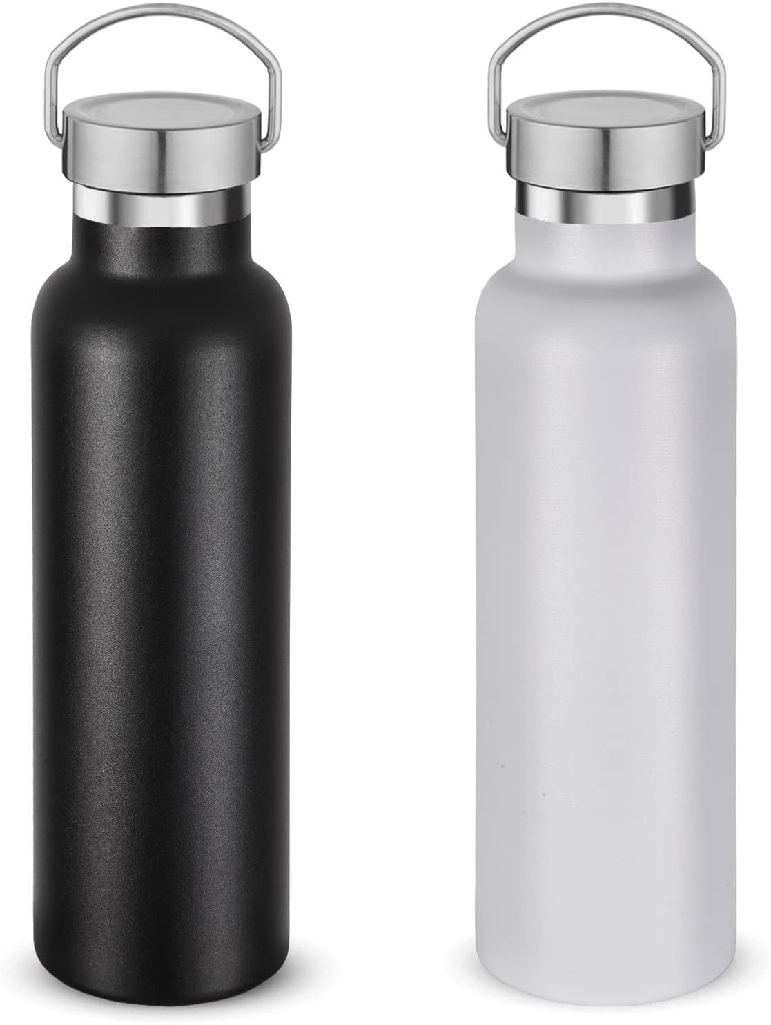 Neihepal 20 oz Insulated Water Bottles Bulk 2 Pack,Stainless Steel Double Wall Sport Bottle with ... | Amazon (US)