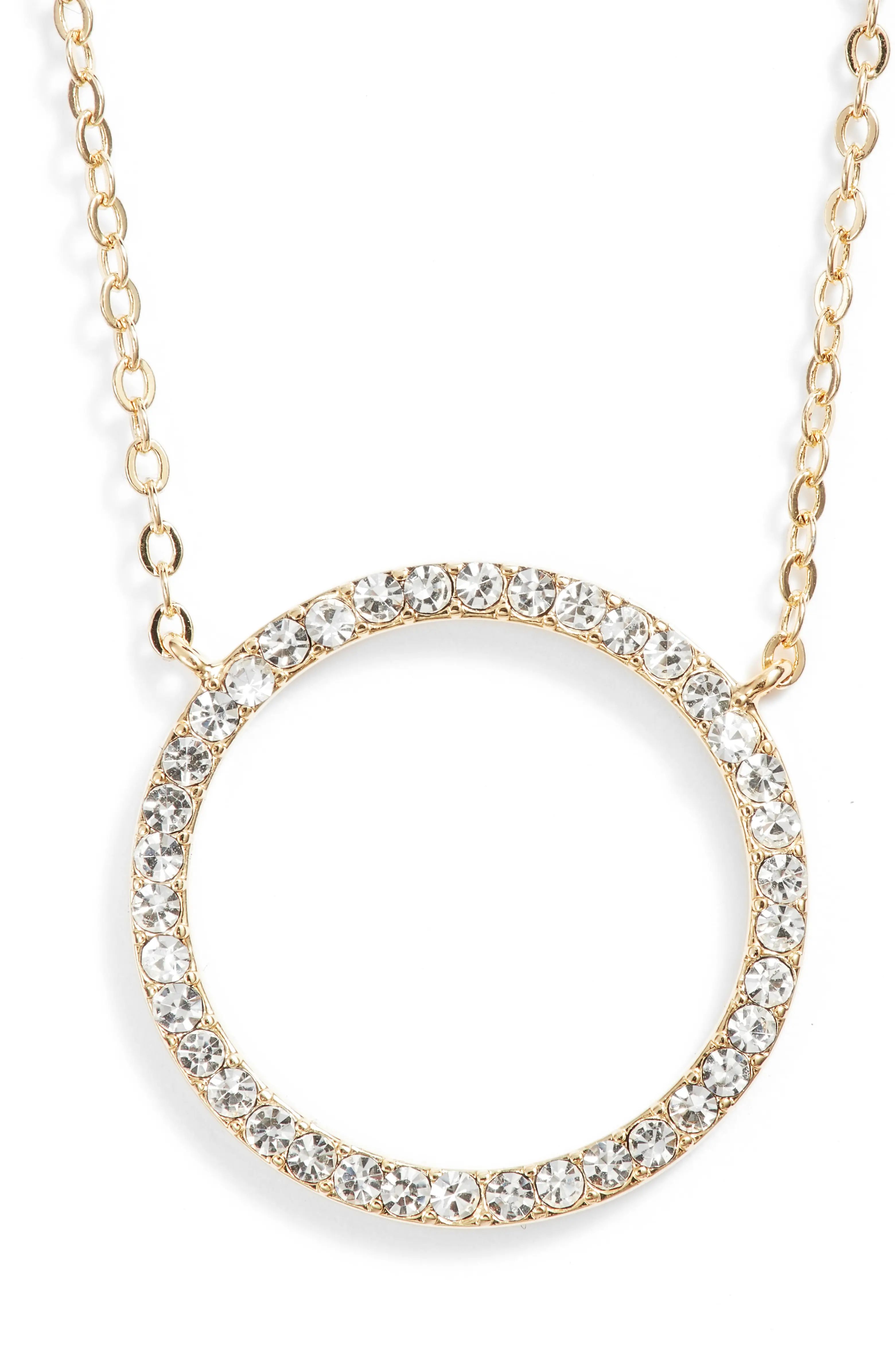 Pavé Open Circle Pendant Necklace | Nordstrom