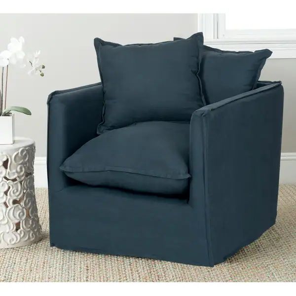 SAFAVIEH Joey Blue Pillow Club Chair - 29.9" x 33.3" x 25.6" - On Sale - Overstock - 8306950 | Bed Bath & Beyond