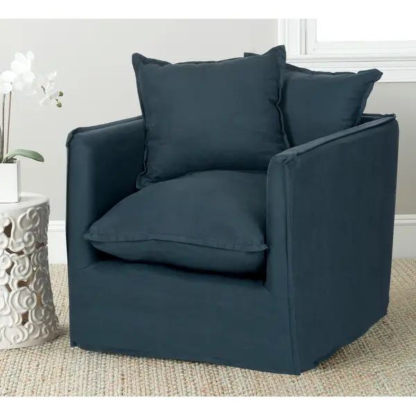 SAFAVIEH Joey Blue Pillow Club Chair - 29.9" x 33.3" x 25.6" | Bed Bath & Beyond