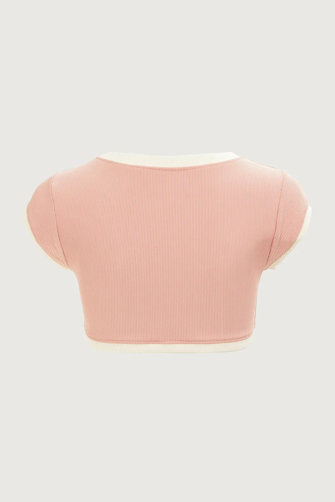 The Grace Top (Ribbed Blush/Cream) | SAME