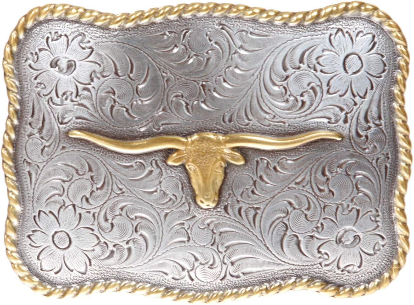 Western Longhorn Engraved Belt Buckle | Amazon (US)