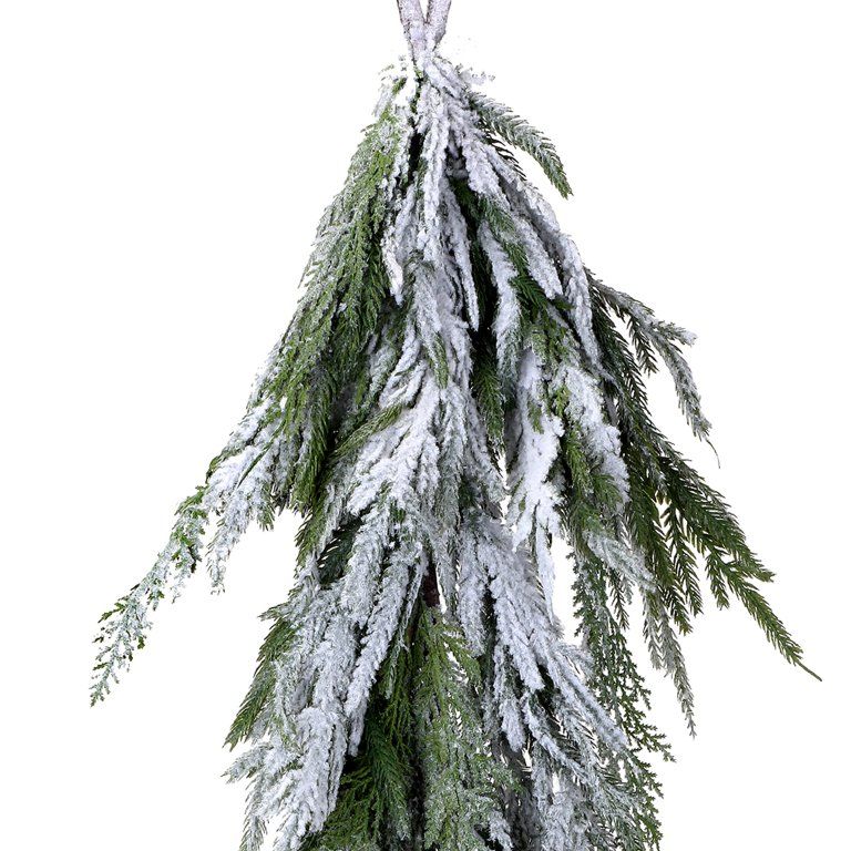 unbranded-48" Real Touch Norfolk Pine Garland With Snow - Green - Walmart.com | Walmart (US)